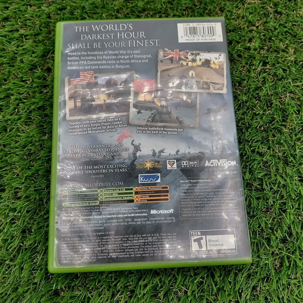 Call of Duty: Finest Hour (Microsoft Xbox, 2004)